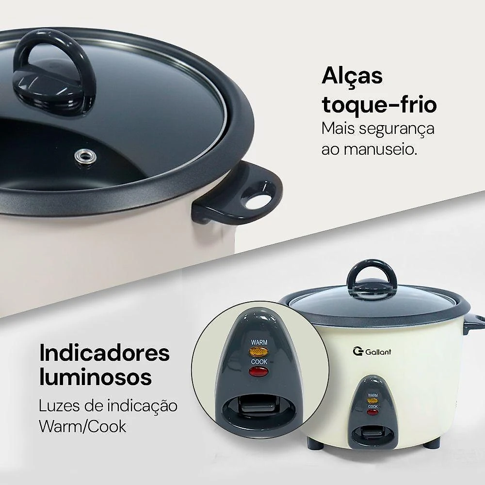 Panela de arroz elétrica gallant 10 cups 127v (grc10m03a-127br)
