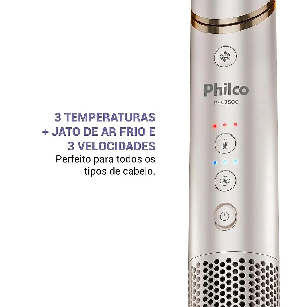 Secador de Cabelo Philco PSC3500 4 em 1 Dobrável, 220V 220 Volts