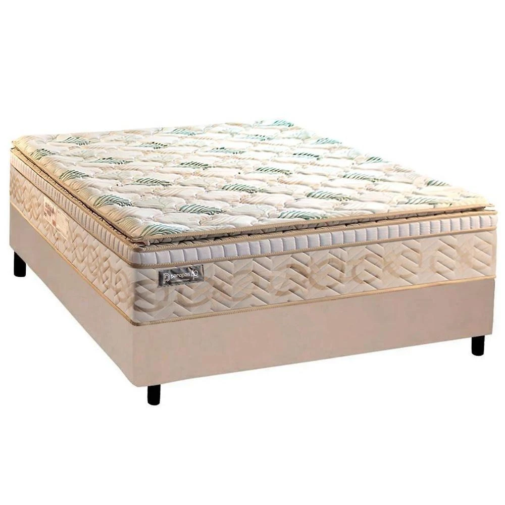 Conjunto Box Casal: Colchão Molas Paropas Ensacadas Eco Bamboo + Base Crc Suede Clean (138x188)
