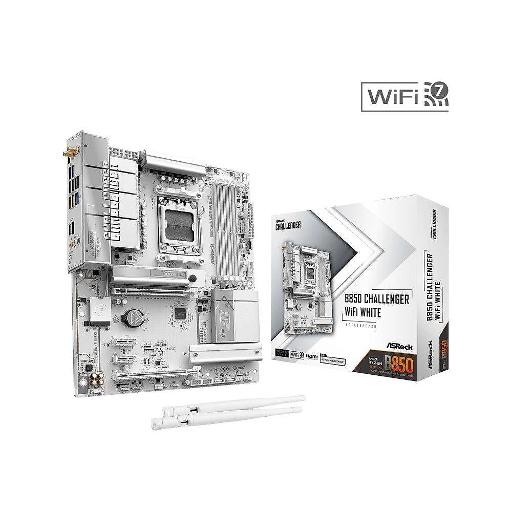 Placa-Mãe ASRock B850 Challenger WiFi White, AMD AM5, ATX, DDR5 - 90-MXBTF0-A0UAYZ