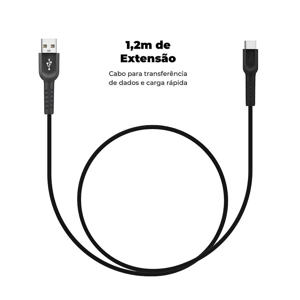 Kit Carregador Triplo Turbo + Cabo Dual Shock Tipo C + Cabo de Brinde - Gshield