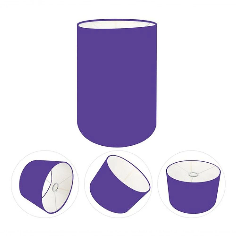 Cúpula Abajur E Luminária Cilíndrica Vivare Cp-7003 ø15x20cm - Bocal Nacional Roxo