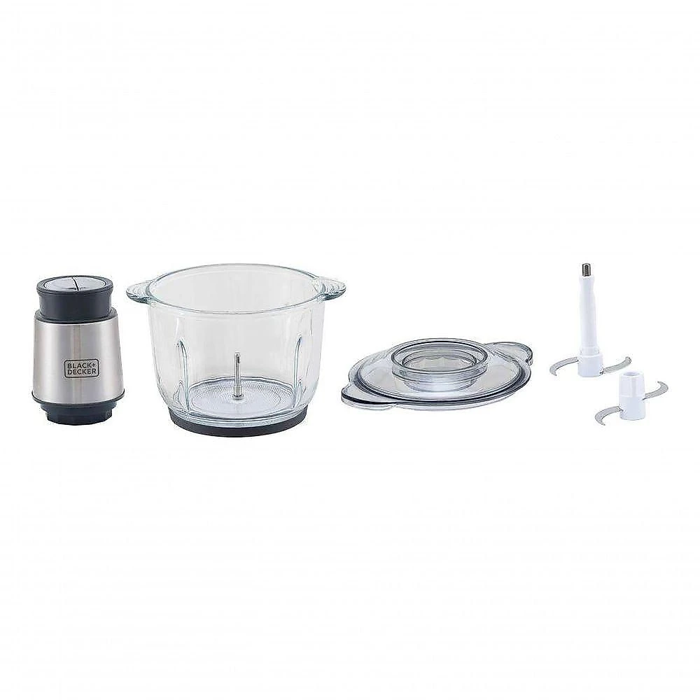 Processador de Alimentos Black + Decker MP300G-BR 2 Velocidades Tigela de Vidro 2L Aço Inox 110V