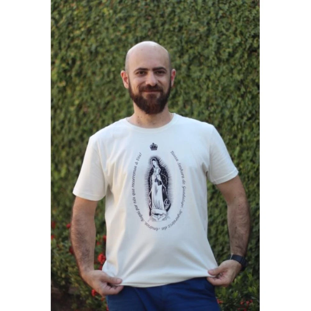 Camiseta - Nossa Senhora de Guadalupe – Cor Creme - Tamanho