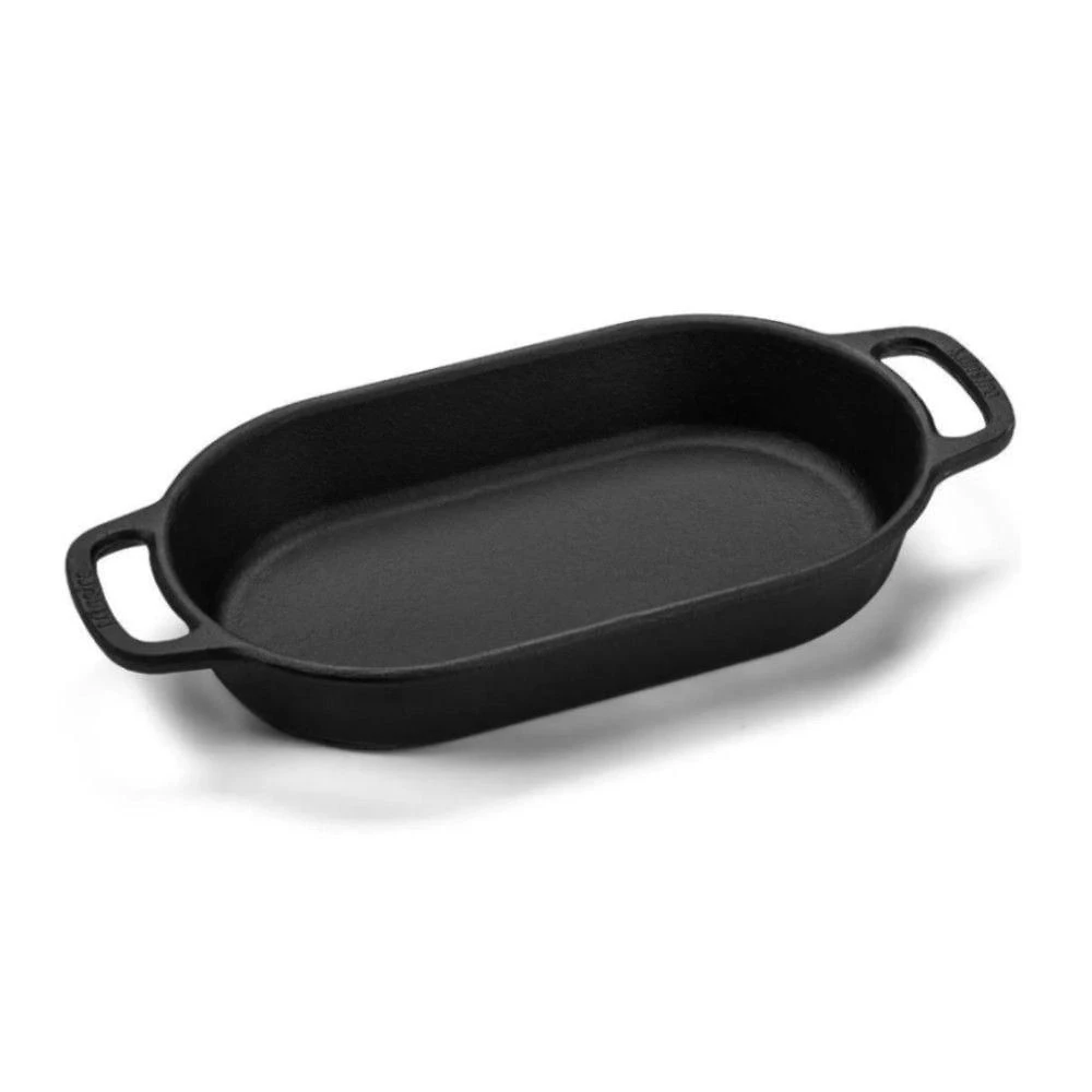 Assadeira Alta Oval 0,8L Ferro Fundido Bordas Largas Preta Panela Mineira