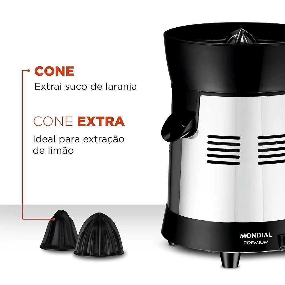 Extrator de sucos turbo premium e-10 250w bivolt 1l preto mondial
