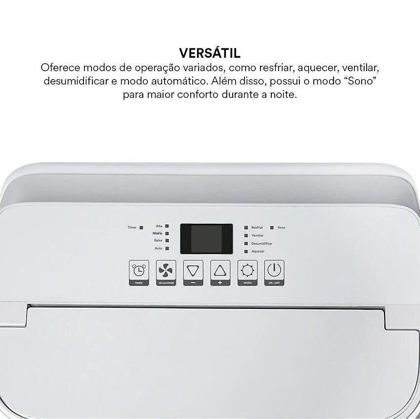 Ar Condicionado Portátil EOS EAP14IQF Pro, Inverter, 14.000 BTUs, Quente e Frio, com Controle Remoto, 127V - EAP14IQF