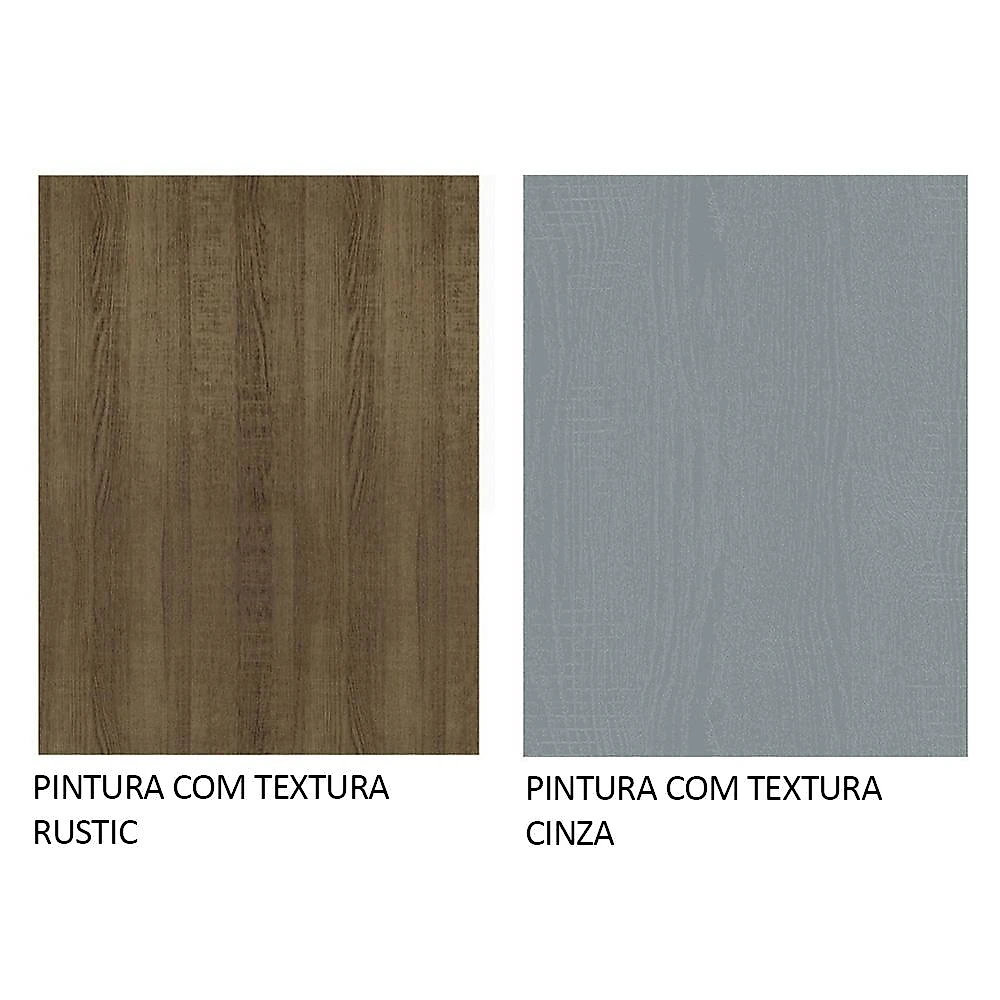 Kit com Balcão e Armário Aéreo Multiuso 80cm Rustic/Cinza Agata Madesa Rustic/Cinza