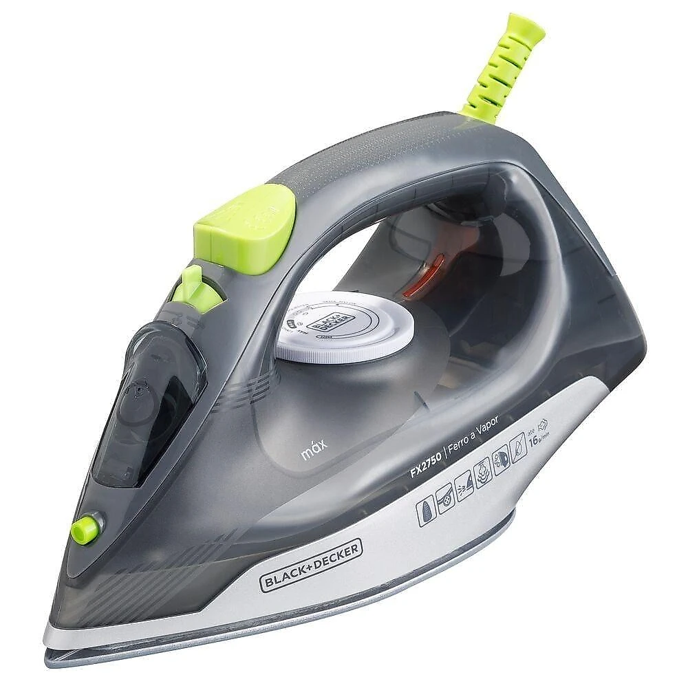 Ferro a vapor black+decker fx2750 antigotejamento base cerâmica gliss cabo giratório 110