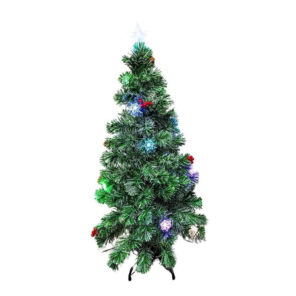 Árvore de Natal Fibra Óptica DN120 com Pinhas e Cerejinhas