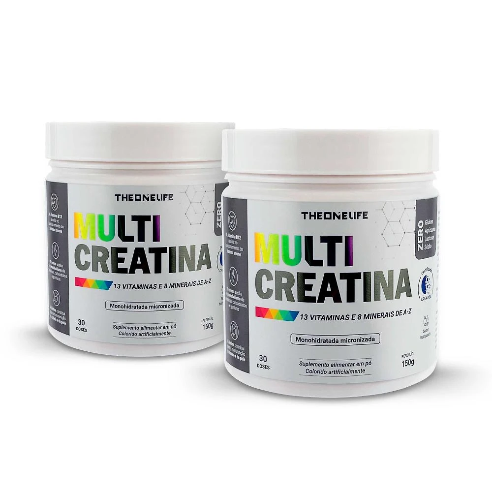 Creatina em pó 150g com multi vitaminas az - 2 unidades