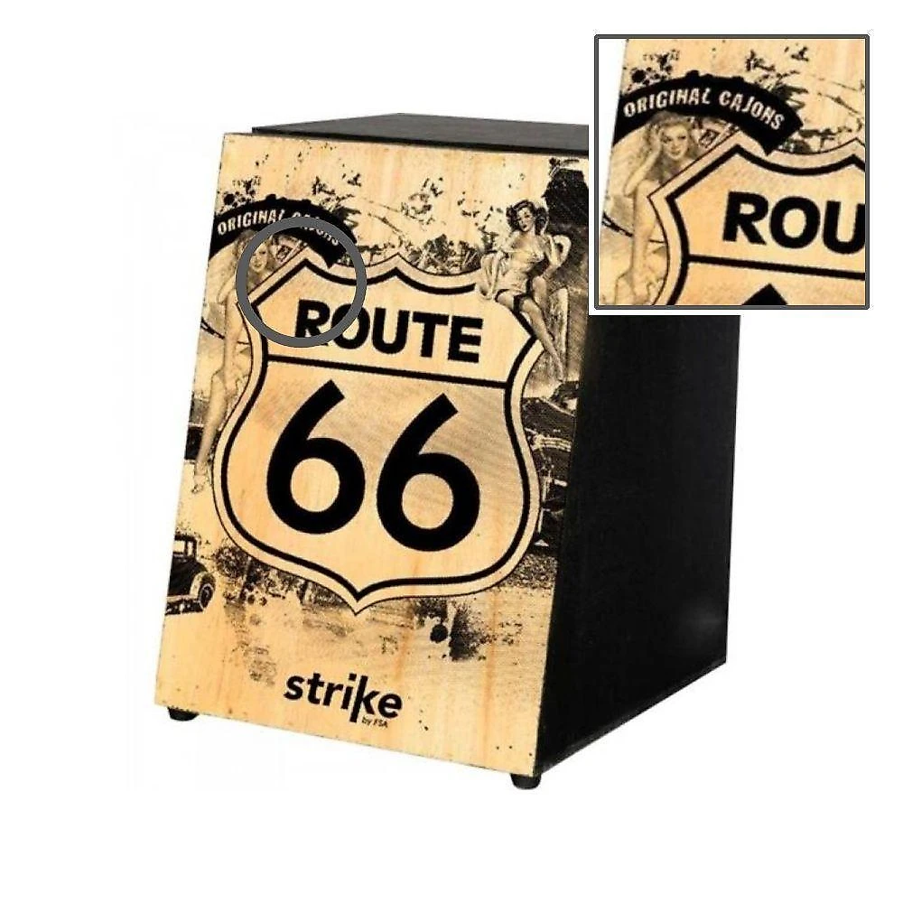 Cajon Acústico Sk4010 Route 66 com Som Característico e Esteira de 12 Fios Fsa