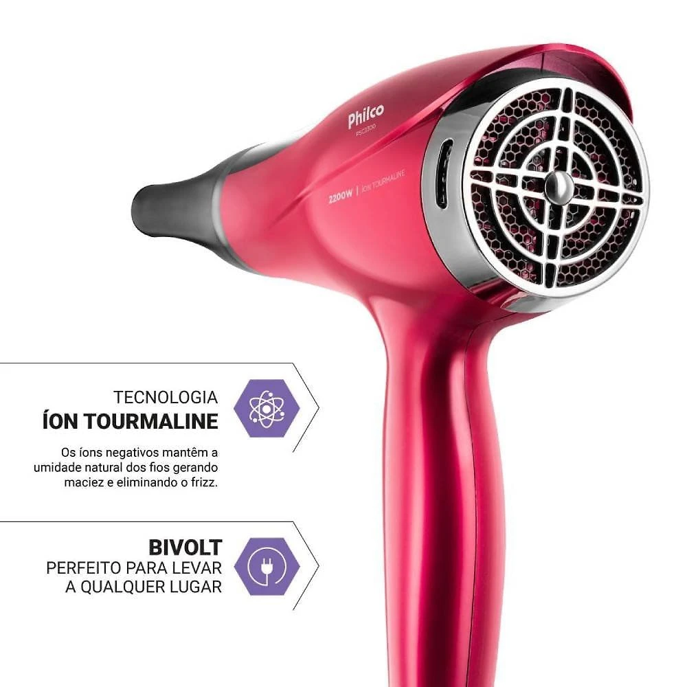 Miniatura Secador De Cabelo Philco Psc2300 Bivolt