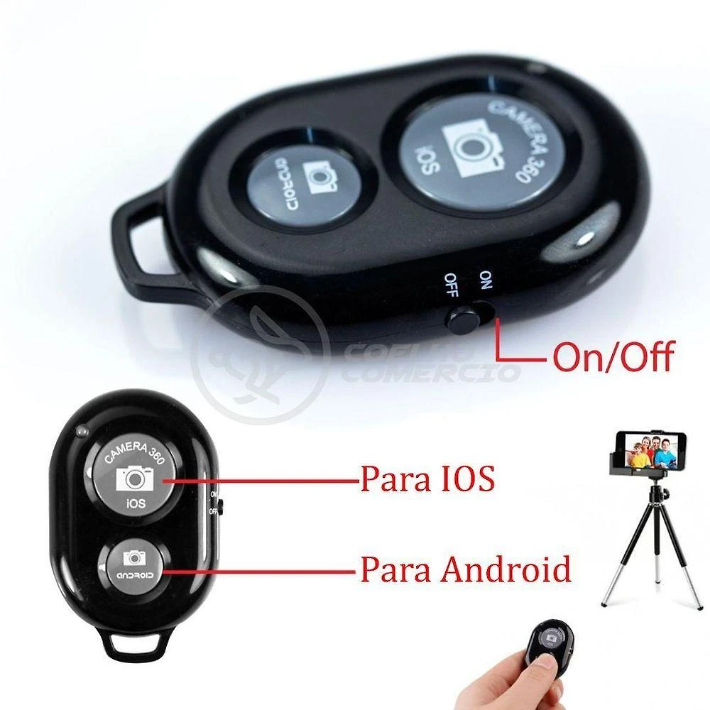 Controle Remoto Disparador De Fotos Bluetooth Selfie - Preto