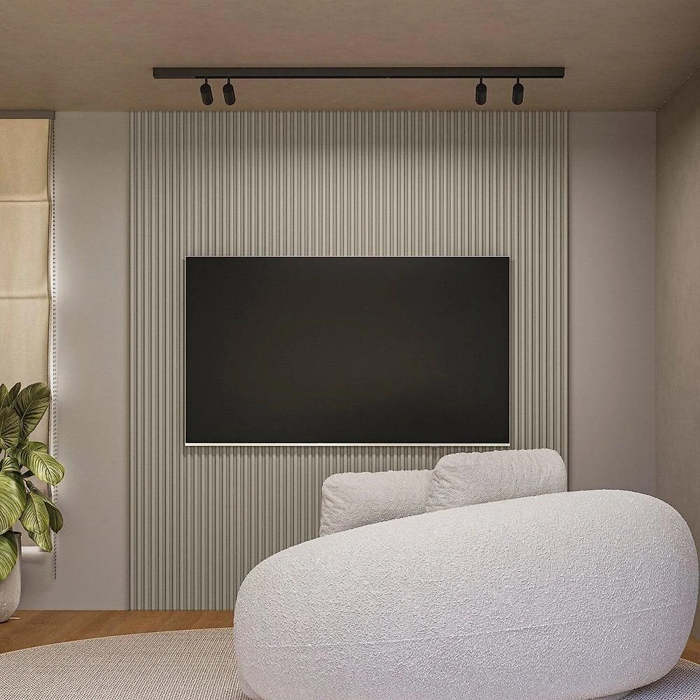 Miniatura Painel para Tv 80 Polegadas Ripado Modular Gris Fosco