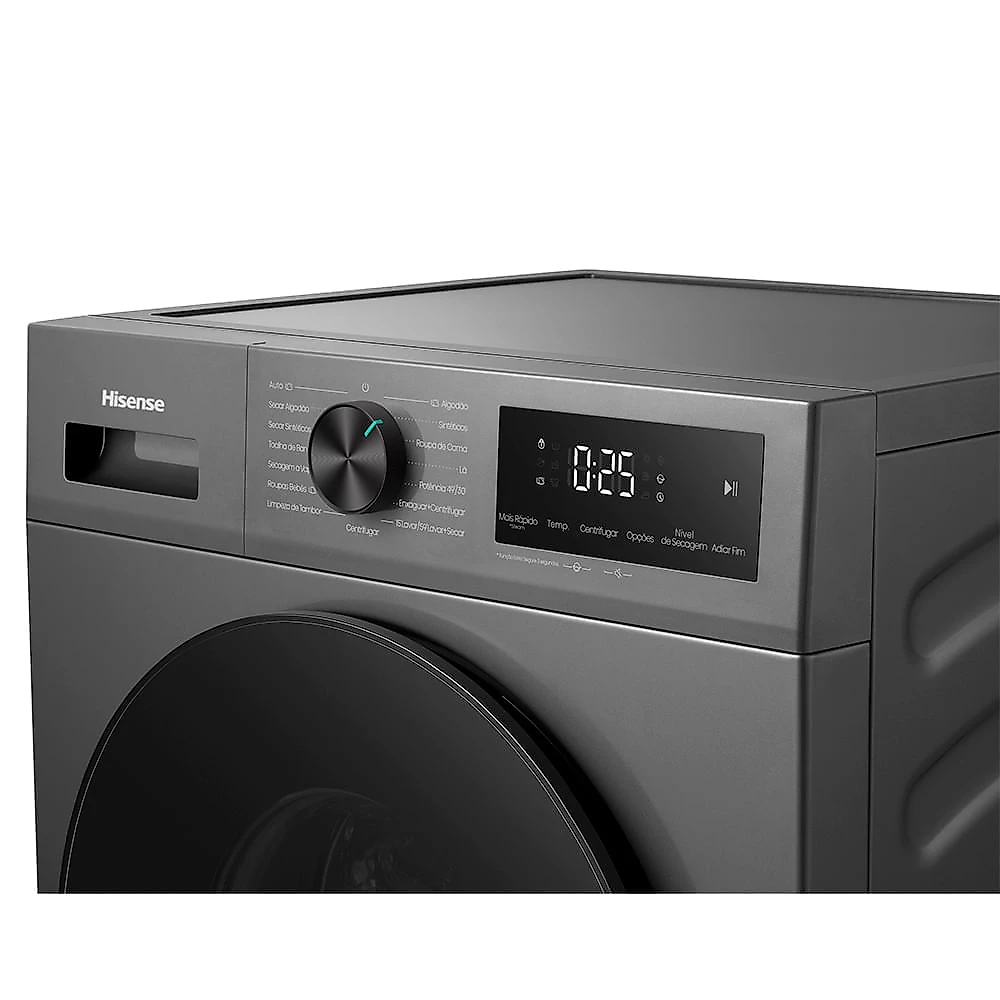 Lava e Seca 11kg Hisense 1i Inverter, Capacidade de Secagem de 7kg, Compacta Fit e Função Steam, Titanium - WD1i1141BT 110