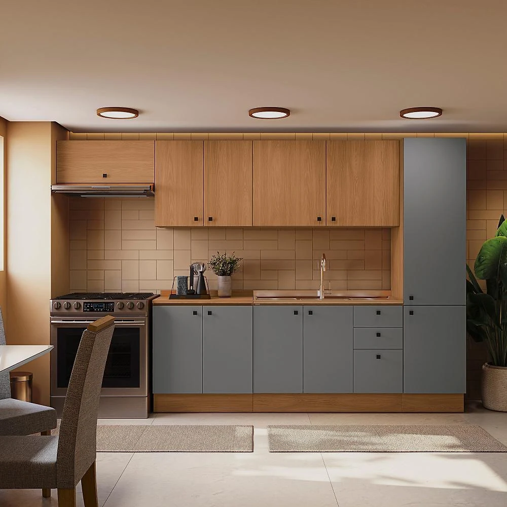 Cozinha Modulada Pixel Kappesberg 100% Mdp Canela-cinza Sagrado-canela 330cm