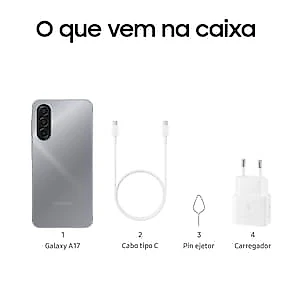 Celular Samsung Galaxy A17 4G Tela 6.7" 128GB Super AMOLED Câmera Tripla 50MP Cinza