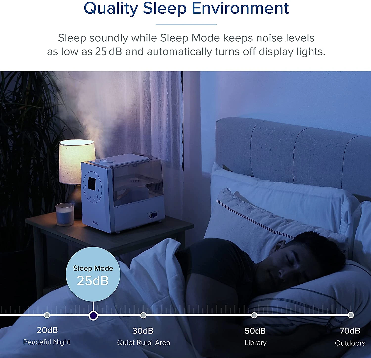 LEVOIT Umidificador Ultrassônico Portátil 6L cDesligamento A utomático Silencioso 110V Branco