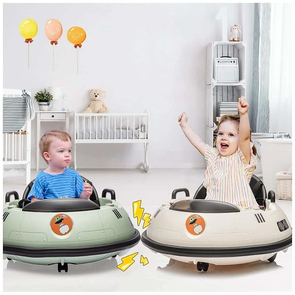 Carrinho bate-bate elétrico infantil 12V verde PALBY’S com controle remoto e giro 360°