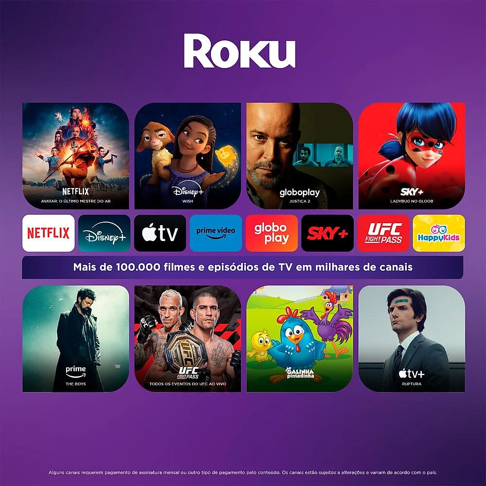 Smart TV 32 Polegadas DLED HD Roku TV 32S5155 78G AOC 032582413626 - Preto - Bivolt