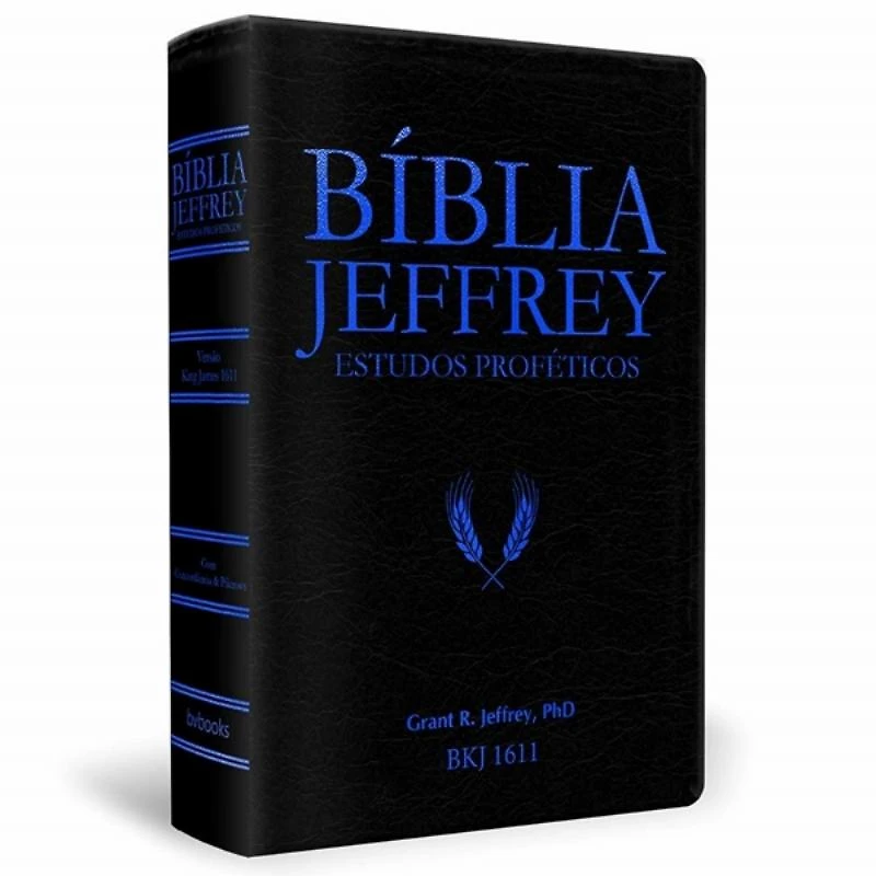 Biblia Jeffrey Estudos Profeticos - Preto Com Detalhe Azul