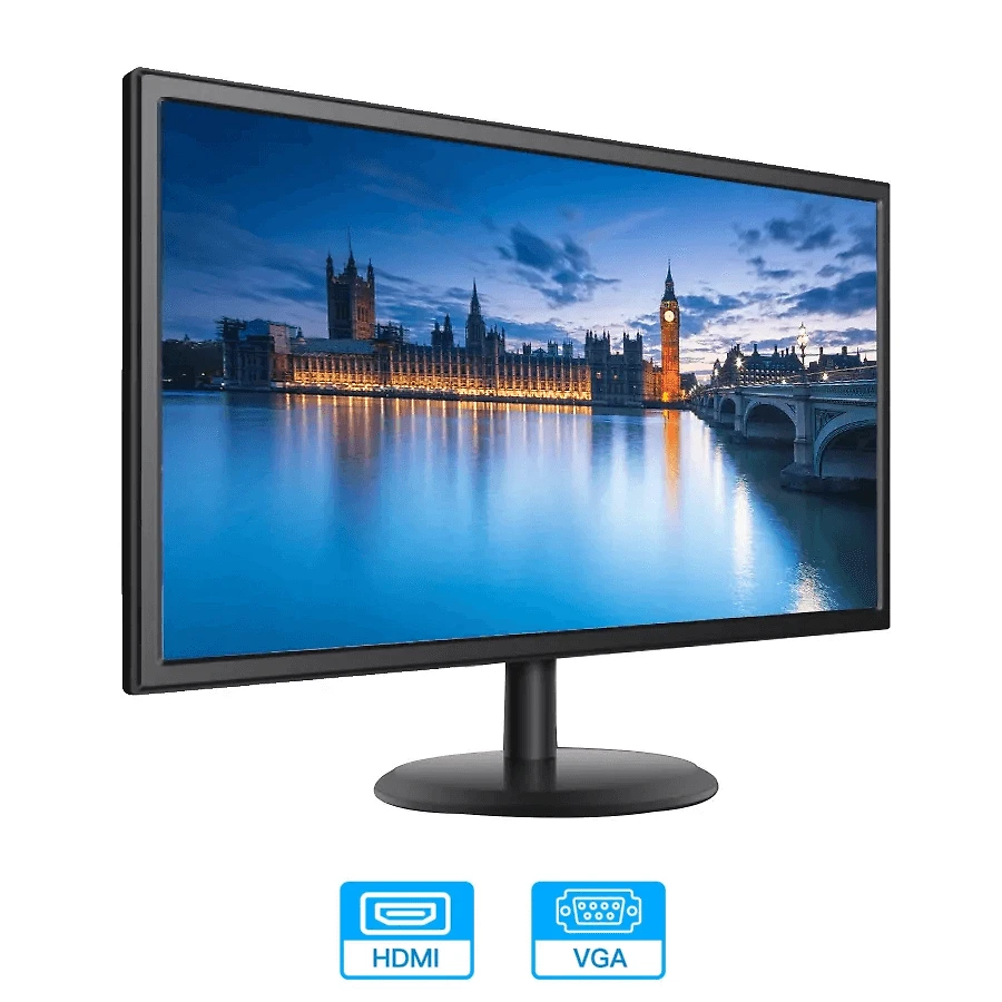 Monitor Desktop 19" Display LCD IPS HD Entrada HDMI e VGA para Estúdio e Transmissão
