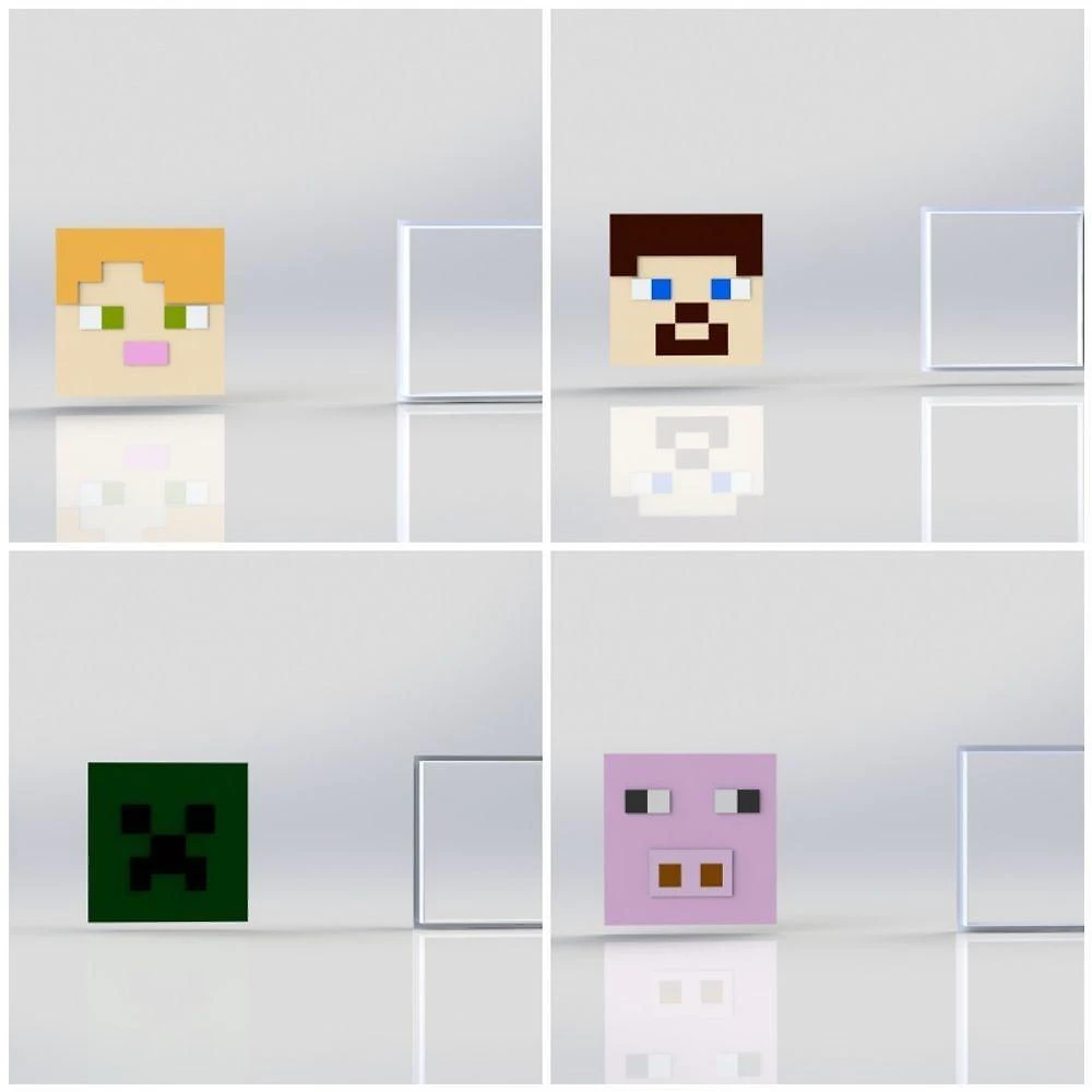 Cortador Kit Minecraft 4 Modelos Plástico PLA 3CM com 4 Unidades HB Formas