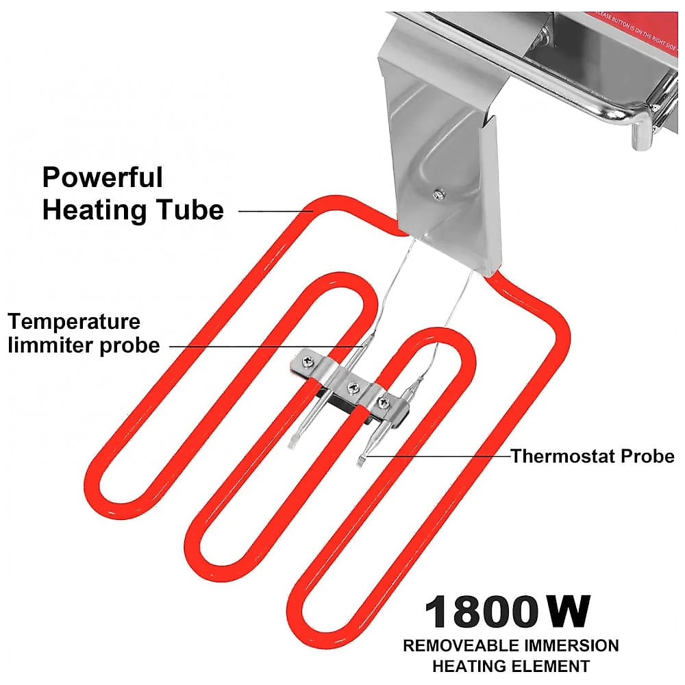 Fritadeira Elétrica Profissional Grande Capacidade até 5,8 kg, Aço Inoxidável, 110V 1800W, CROSSON , Prata