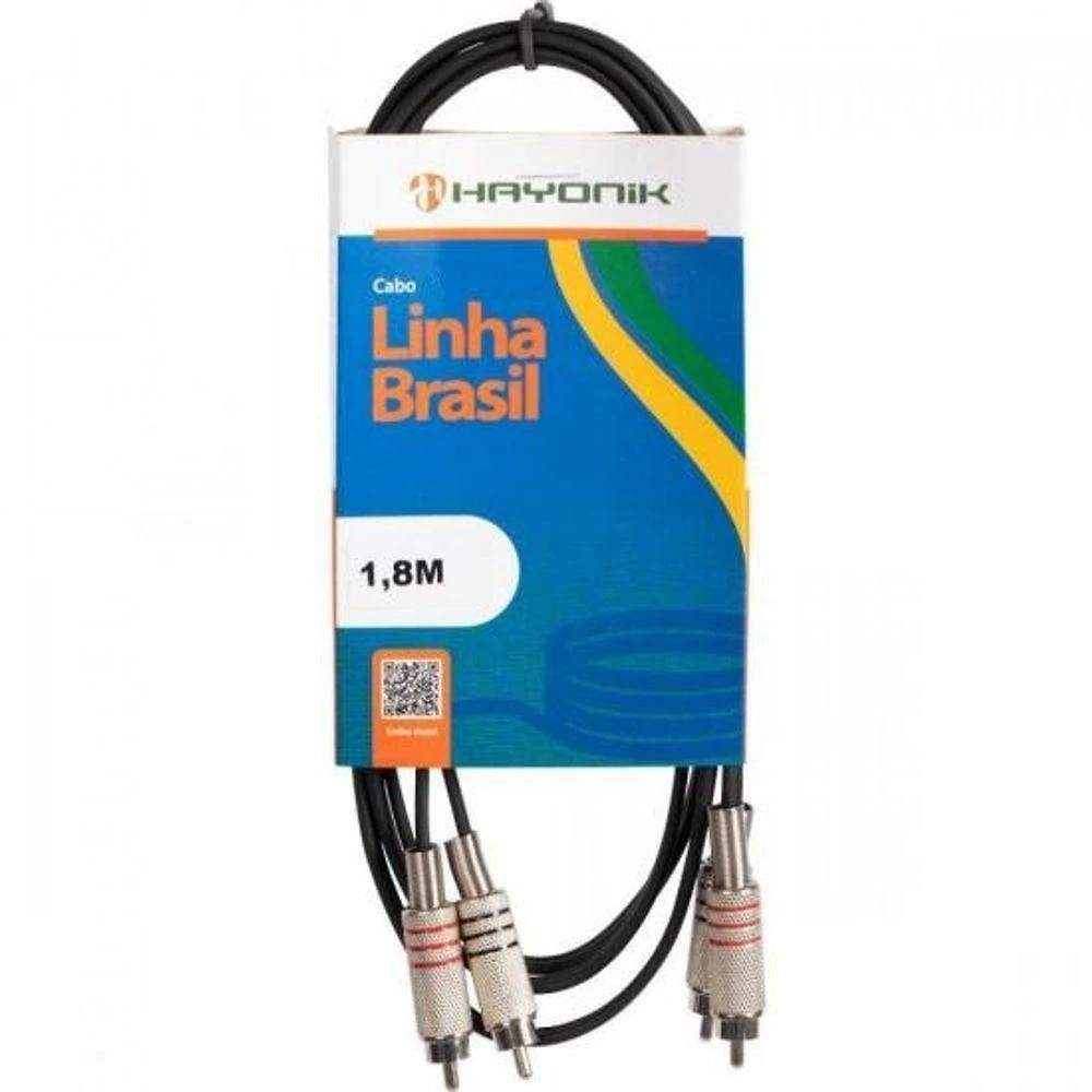 Cabo De áudio Hayonik Linha Brasil 2rca2 1,8 Metros Preto
