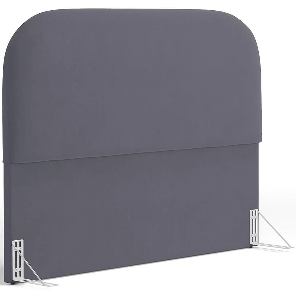 Cabeceira Cama Box Queen 160cm Orgânica Lanna W01 Suede Cinza - Lyam Decor