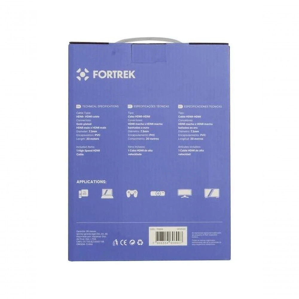 Cabo Hdmi Com Filtro 2.0 4k 20 Metros Hd2020 Fortrek