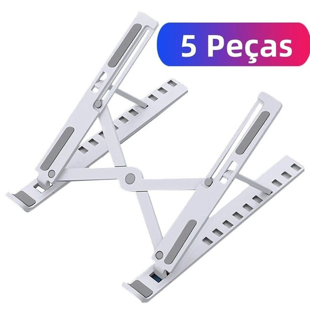 Suporte para Notebook Compacto Articulado com Altura Ajustável e Dissipação de Calor Rápida Preto