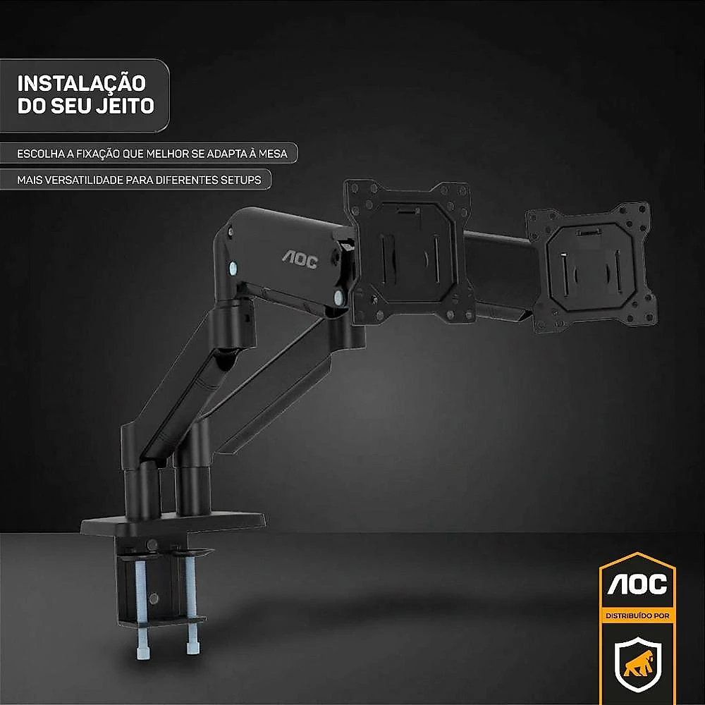 Suporte de Mesa Articulado para 2 Monitores 15” a 32” VESA - Preto - AOC
