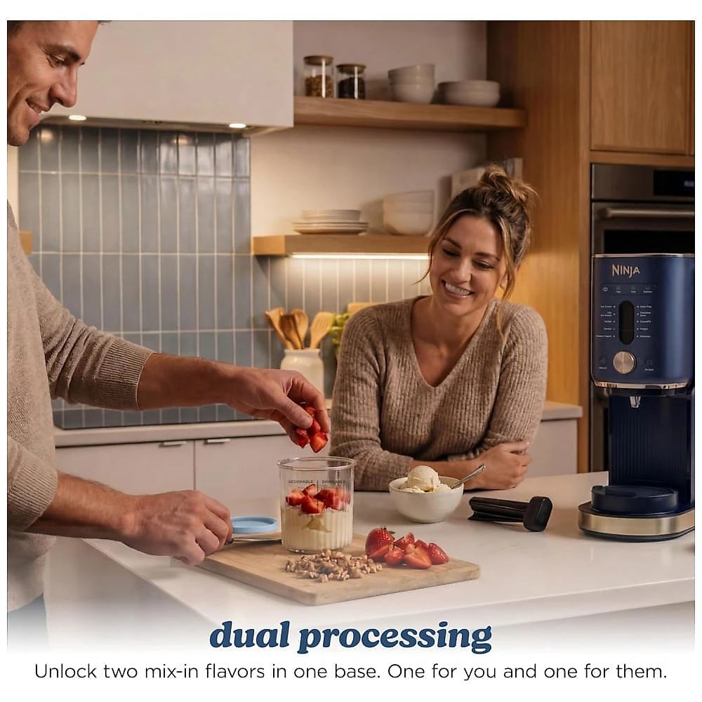 Sorveteira Ninja CREAMi XL 11-em-1 NC601 710 ml Com 2 Potes Para Sorvete, Sorbet e Gelato