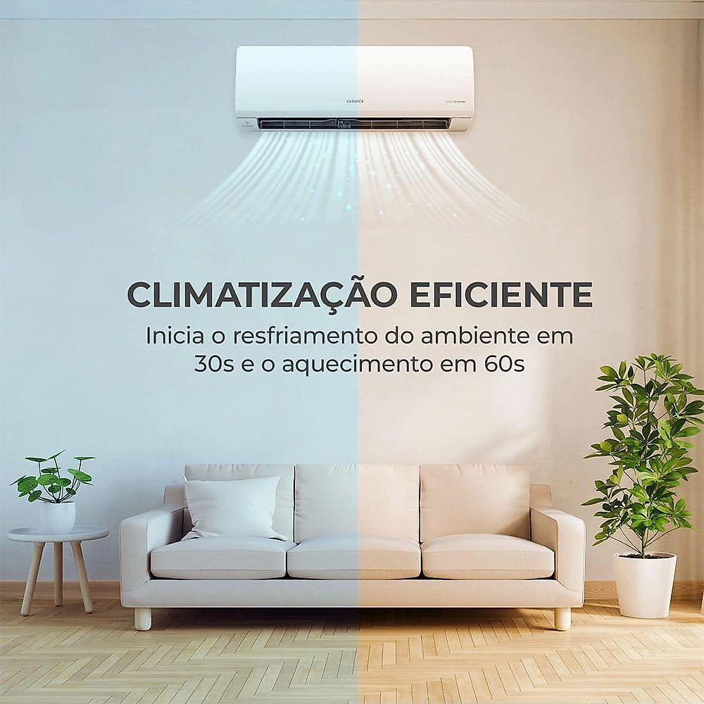 Ar Condicionado Aiwa Split High Wall High Inverter 9.000 Btus Quente E Frio AWS-AC-9QF-EU 220V