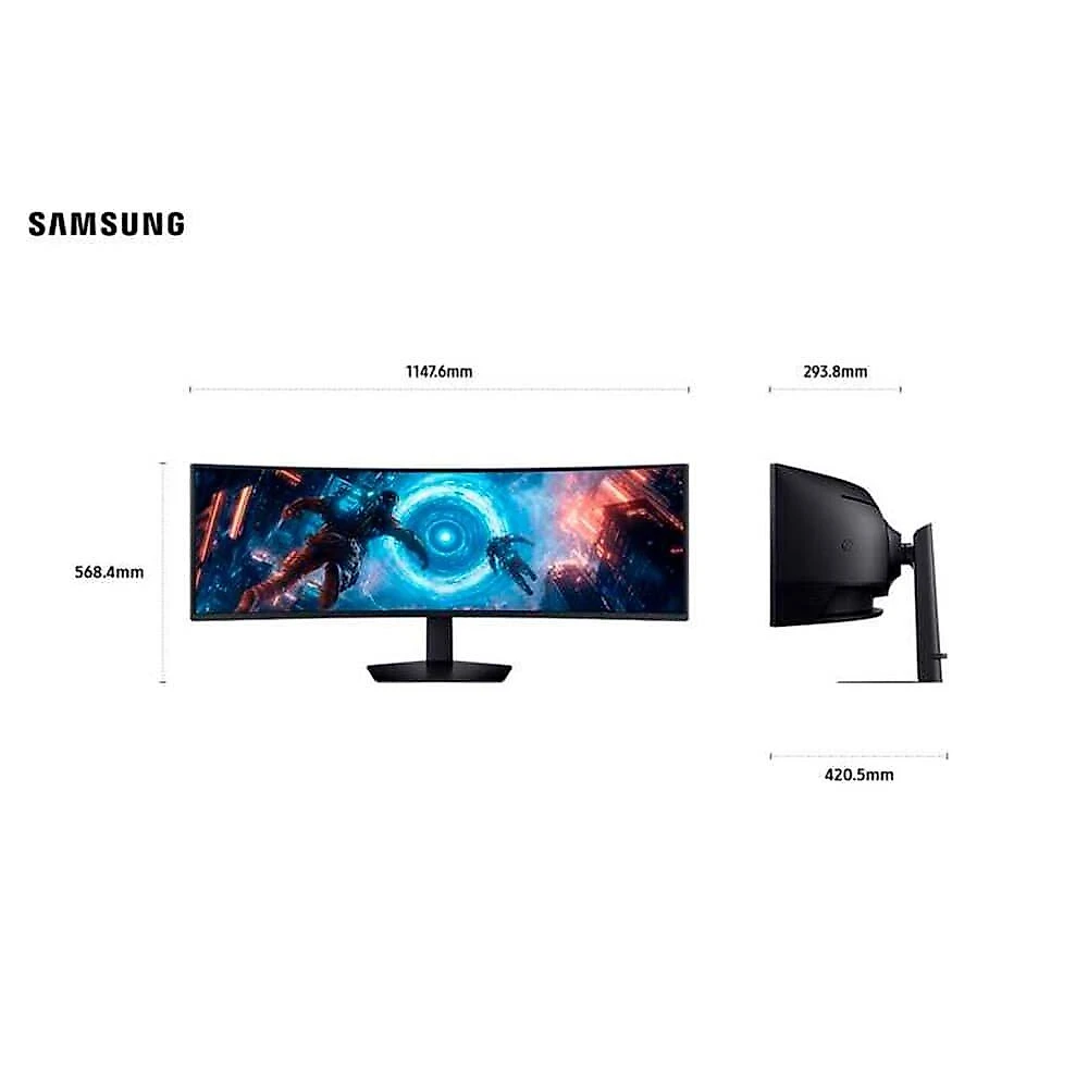Monitor Gamer Curvo Samsung Odyssey G9 49", DQHD, 144Hz, 1ms, FreeSync Premium Pro, HDR600, Ajuste de Altura - LS49FG910ELXZD