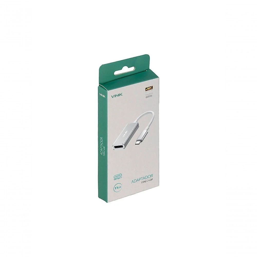 Adaptador USB-C para Displayport ATDPVN 4K 60Hz Cabo 11cm Cinza Vinik para Macbook e Chromebook