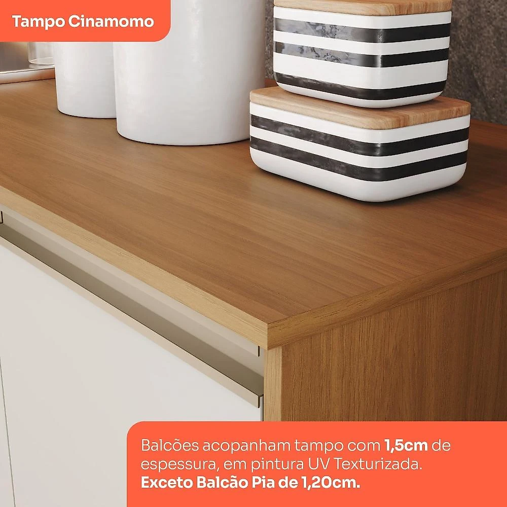 Cozinha Completa 9 Peças com Torre Quente para 1 Forno Venaly Cinamomo/Off White