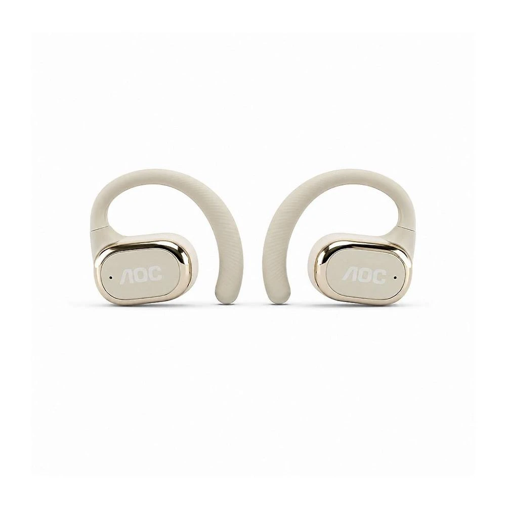 Fone Auricular Open-Ear Clip Earbuds Bluetooth 5.4 Sem fio com Alcance até 10 metros + Case Compacta com Alça - Branco - AOC