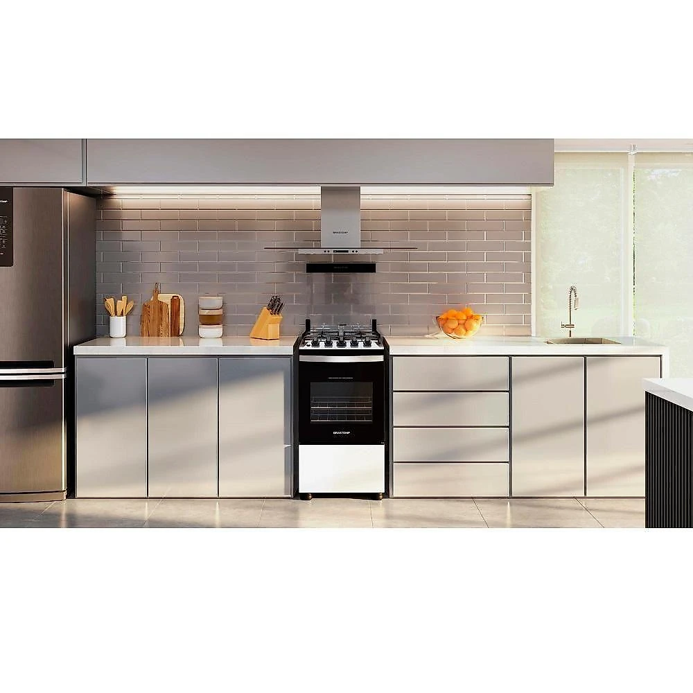 Fogão Brastemp 4 Bocas Com Dupla Chama e Grades Individuais Branco BFO4EBB - Bivolt