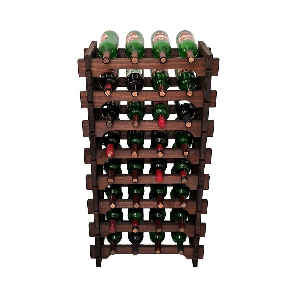 Adega de Madeira Cevey Adegas e Artesanatos A32GIC04 32 Garrafas Porta Frontal Imbuia Modular
