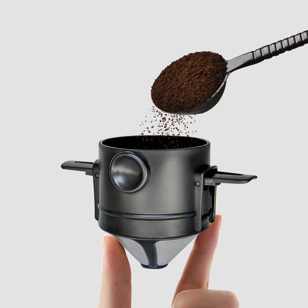 Miniatura Coador Café Filtro Inox Portátil Mini Retrátil Individual Reutilizável Sem Papel Copo Xícara