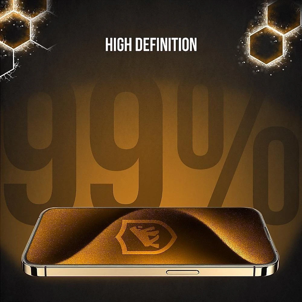 Película para Celular Gshield Iphone 16 Plus Ultra Safe Proteção da Tela Alta Transparência Preto 1