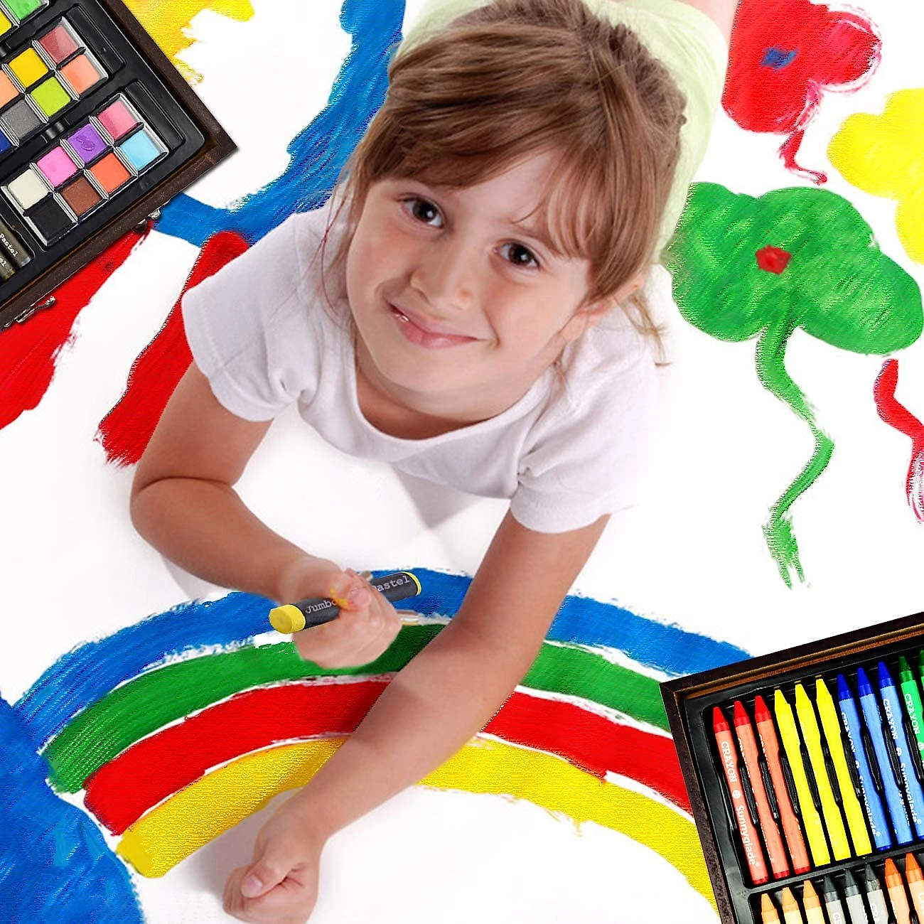 Sunnyglade Kit de Pintura Profissional com Maleta de Madeira 145 Peças