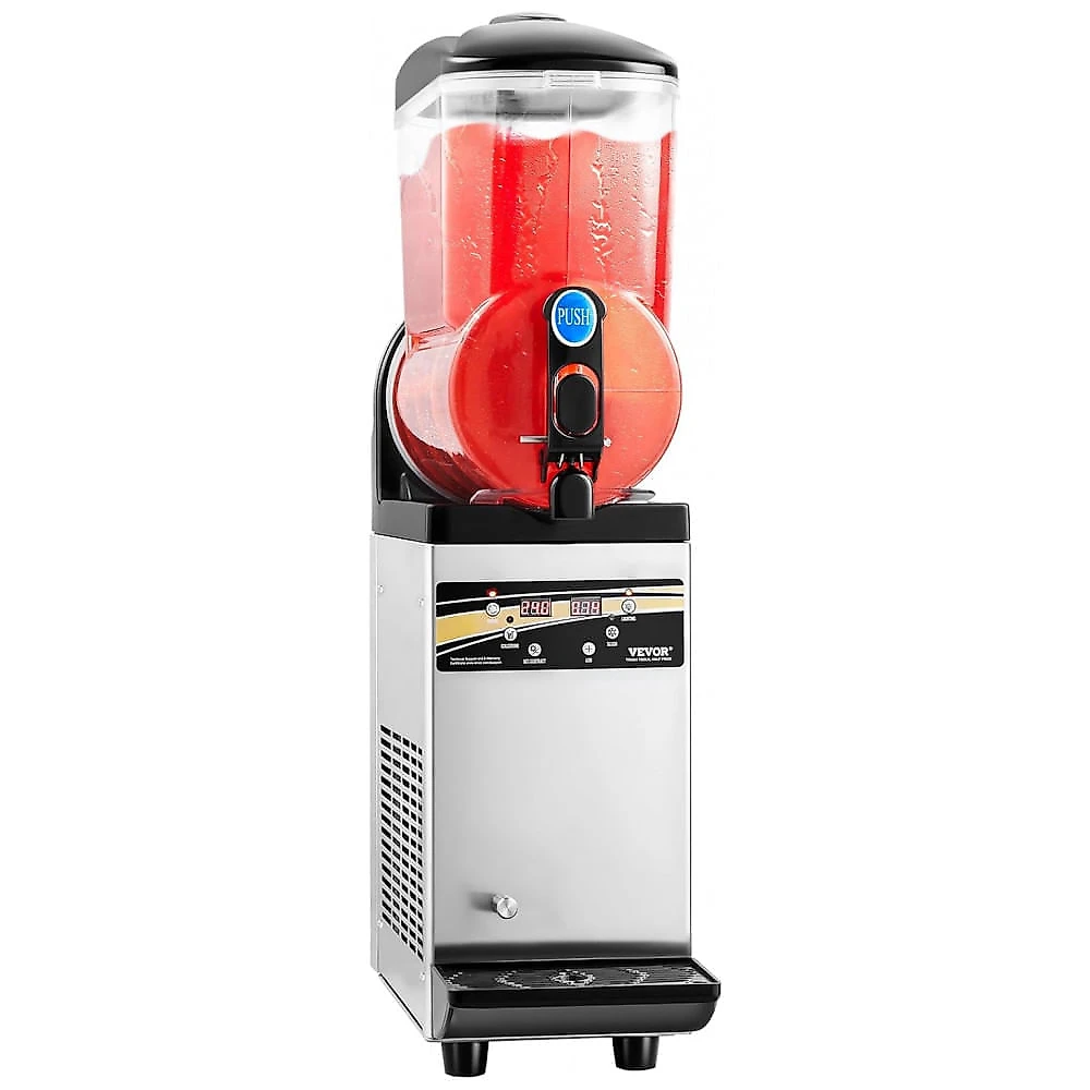 Máquina de Frozen VEVOR, Tanque Único de 15L para Uso Comercial, 60 Copos em Aço Inoxidável para Margarita, Smoothie e Bebidas Congeladas