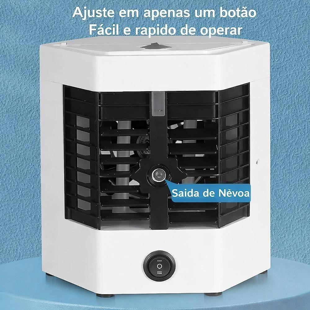 Mini Ar Condicionado Portatil Usb com Umidificador e Ventilacao Silenciosa para Uso Pessoal