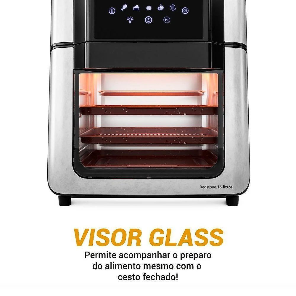 Forno elétrico air fryer oven de bancada philco paf15a 15l 2000w digital prata 220v