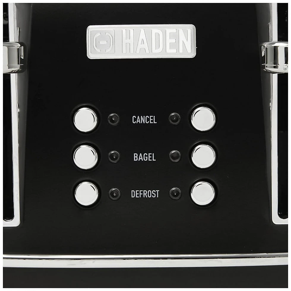 Haden 75096 Heritage Torradeira Retro Capacidade 4 Fatias, Aço Inoxidável 110V 1500W Preta