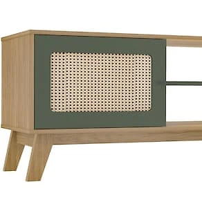Rack Artely Charlotte com 180 cm de Largura, Ideal para TV de até 75” Carvalho/Menta